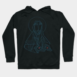 Jesus Christ with open hands illusstration Hoodie